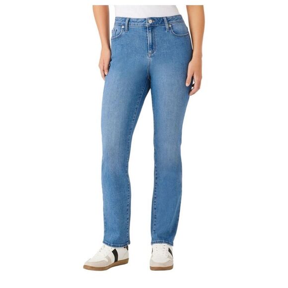 MEMBER’S MARK Jeans Women’s 14 Straight Leg High Rise Medium Wash Stretch NWT - Picture 1 of 10